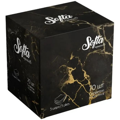 Softa Chisto серветки косметичні сухі 3-х шар. 70шт. Black